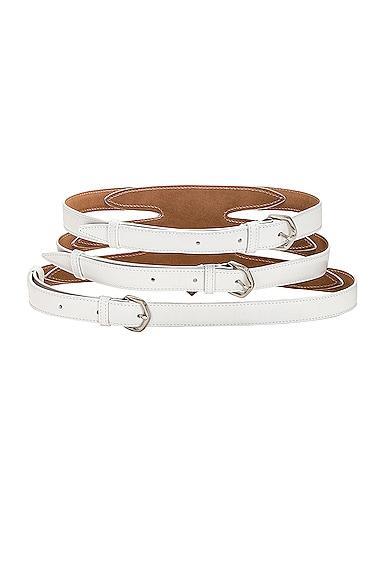 ALAÏA Multi Belt White. (also in 80). Product Image