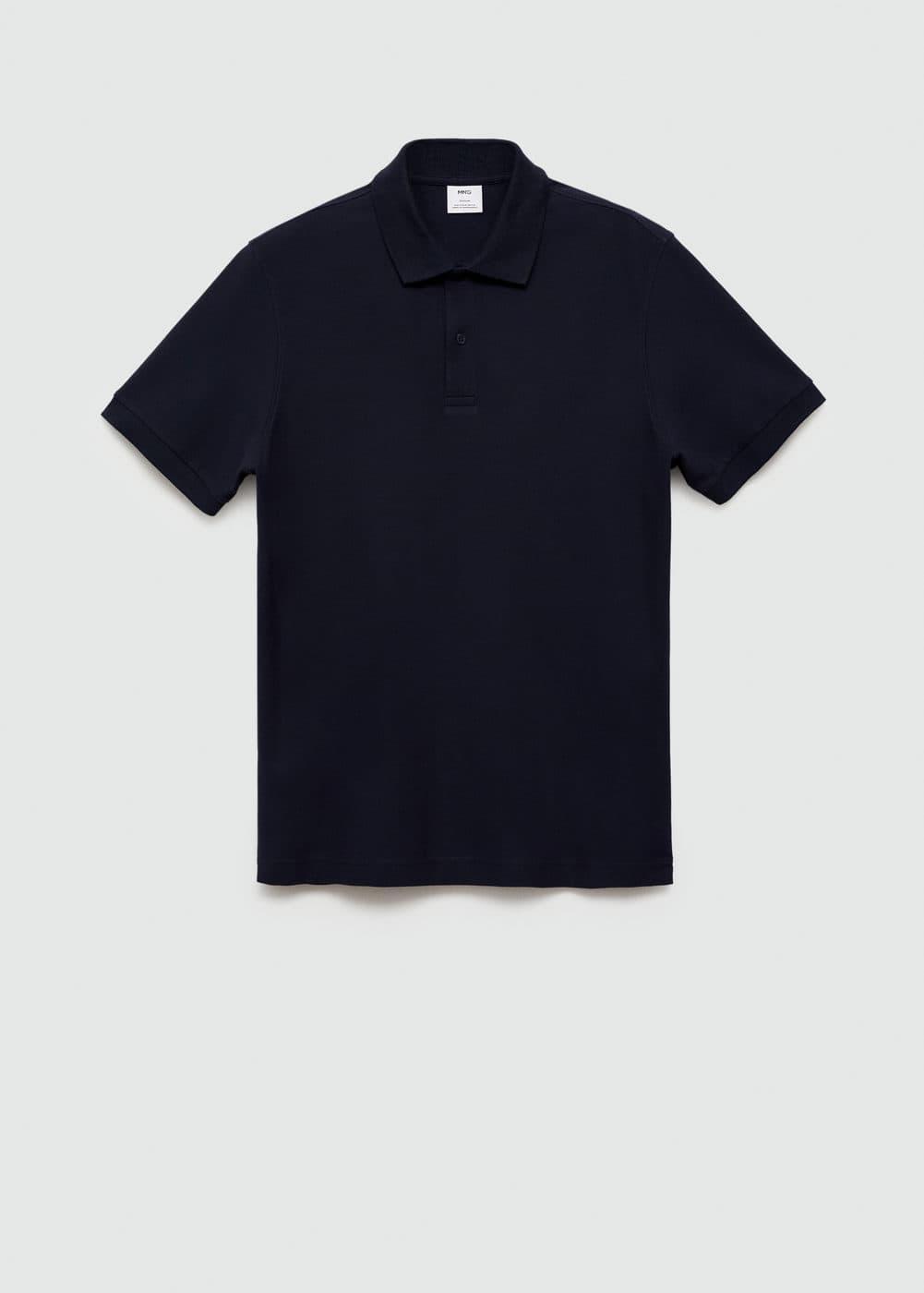 MANGO MAN - 100% cotton pique polo shirt dark navyMen Product Image