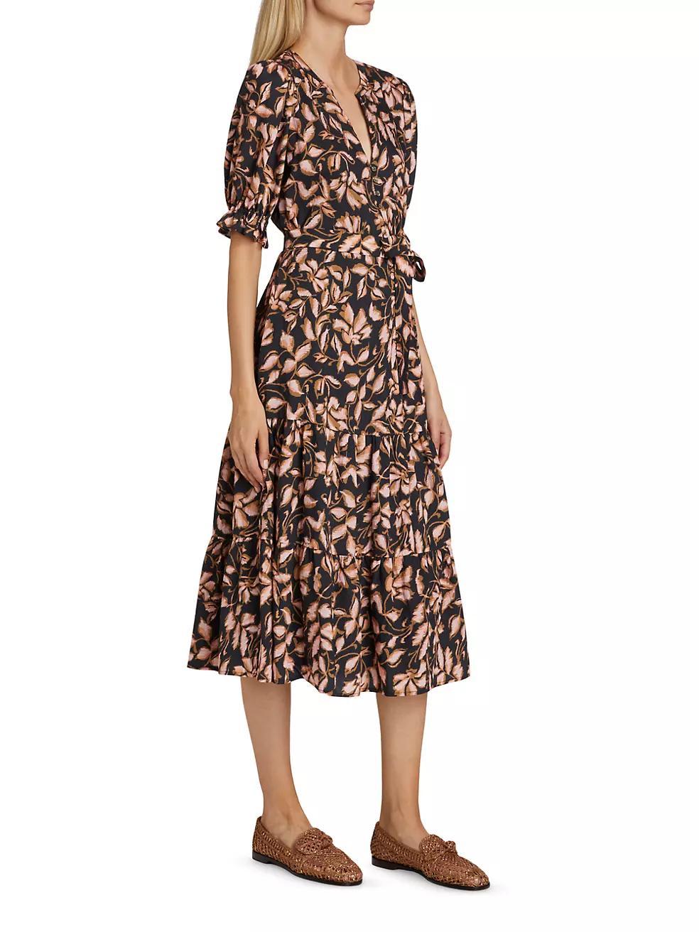 Eliana Floral Tiered Midi-Dress Product Image