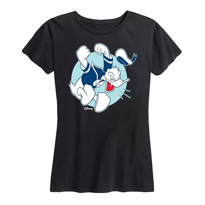 Disneys Donald Duck Womens Pose Graphic Tee Grey Royal Blue Product Image