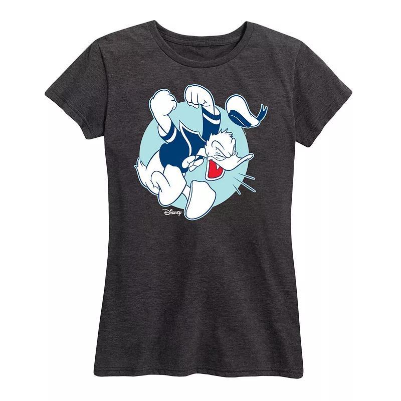 Disneys Donald Duck Womens Pose Graphic Tee Grey Royal Blue Product Image