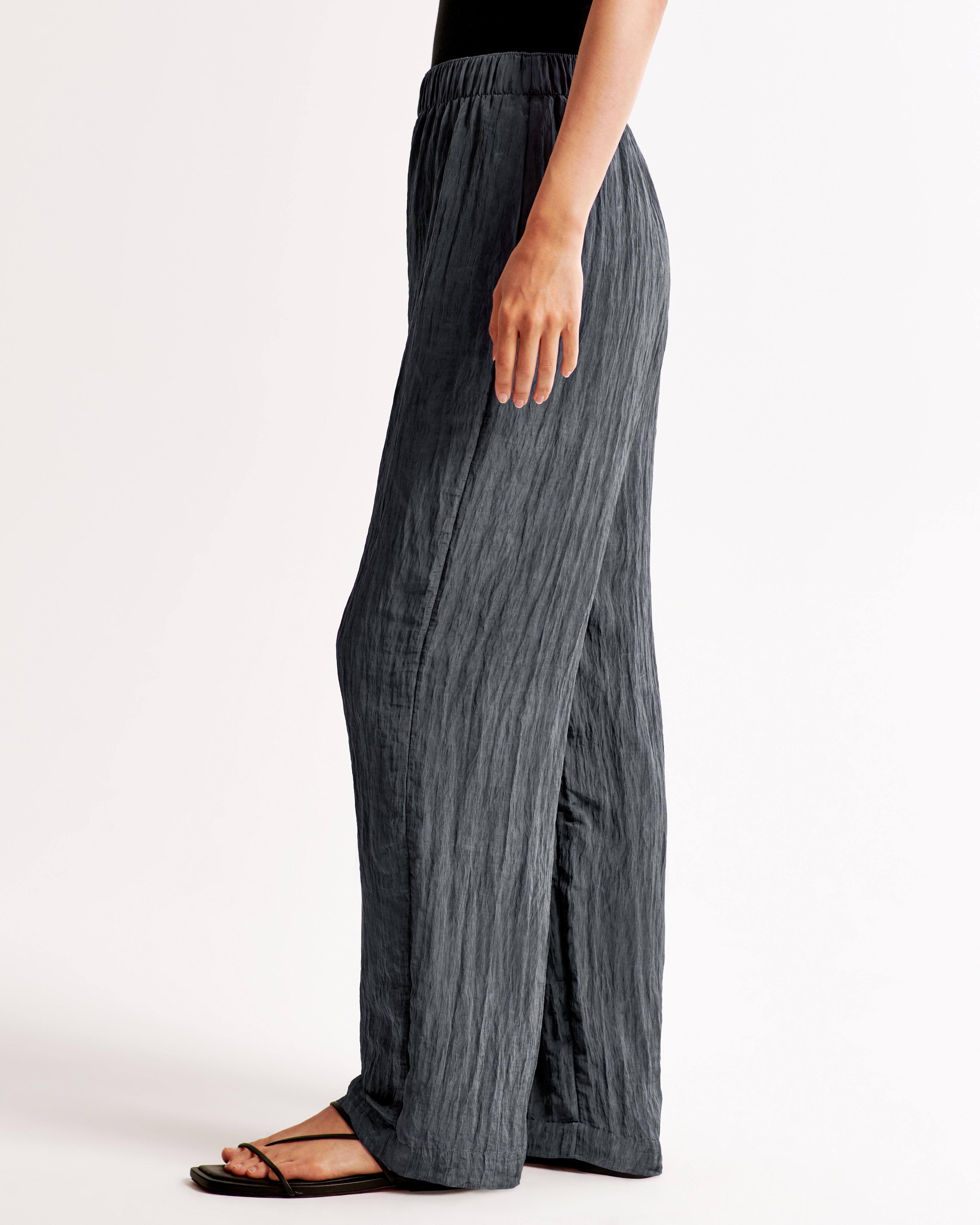 Crinkle Textured Pull-On Pant Product Image