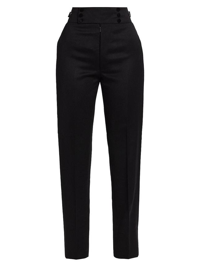 Womens Embroidered Wool Tapered Pants Product Image