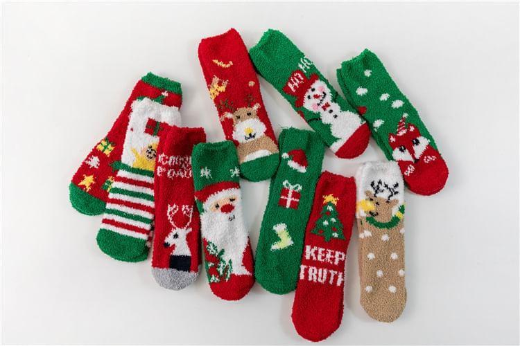 Christmas Cartoon Fleece Socks Product Image