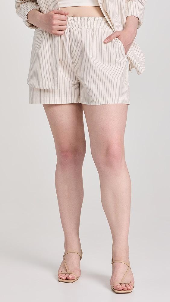 Good American Stripe Poplin Weekend Shorts | Shopbop Product Image