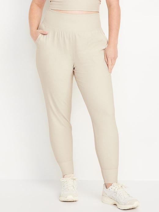 High-Waisted PowerSoft Ribbed 7/8 Joggers Product Image