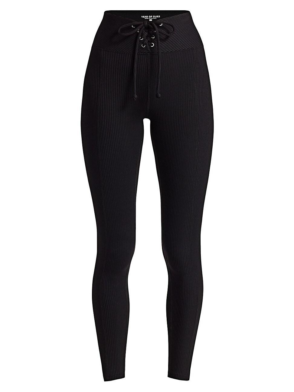 Womens Football Ribbed Lace-Up Leggings product image