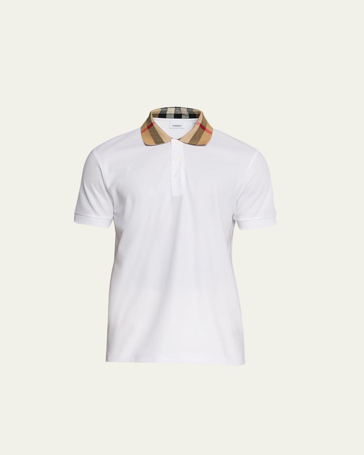 burberry Cody Check Collar Cotton Piqu Polo Product Image