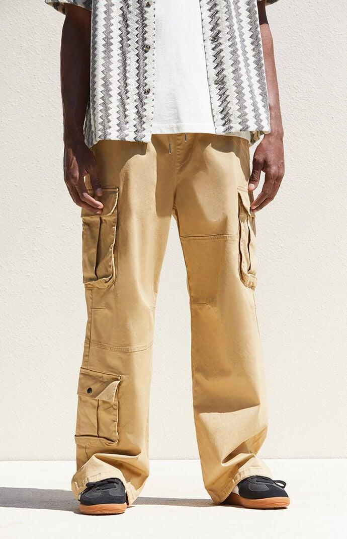 Men's Cream Extreme Baggy Cargo Pants Product Image