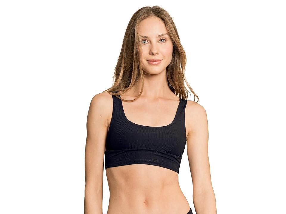 Maaji Jade Rib Donna Sporty Bralette Top (Black) Women's Swimwear Product Image