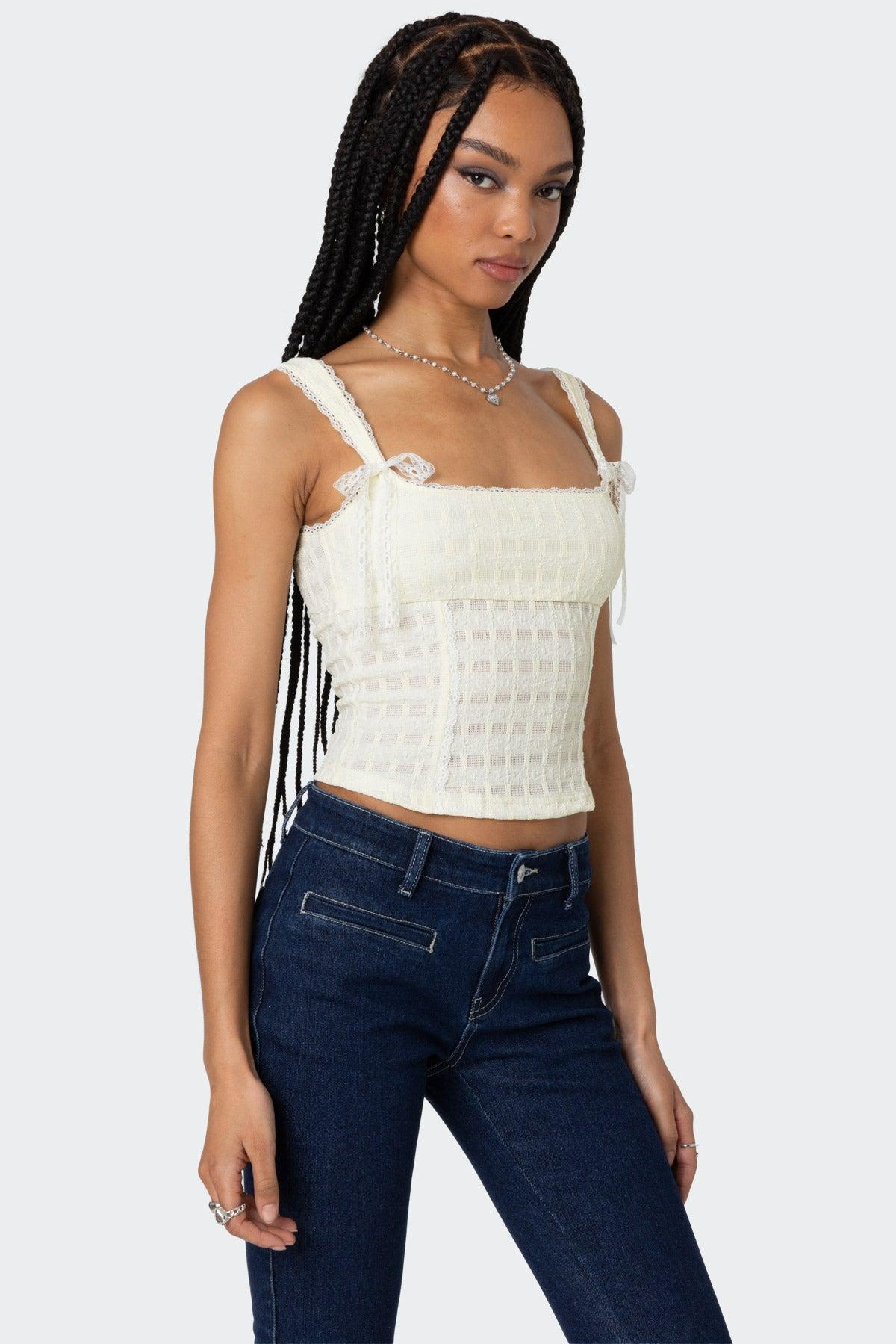 Textured Bustier Top Product Image