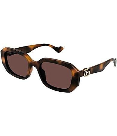 Gucci Womens GG Generation Light 54mm Havana Rectangle Sunglasses Product Image