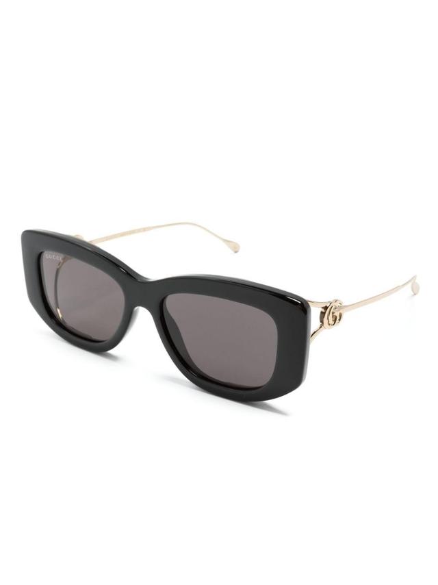 Rectangle-frame Sunglasses In Gold Product Image