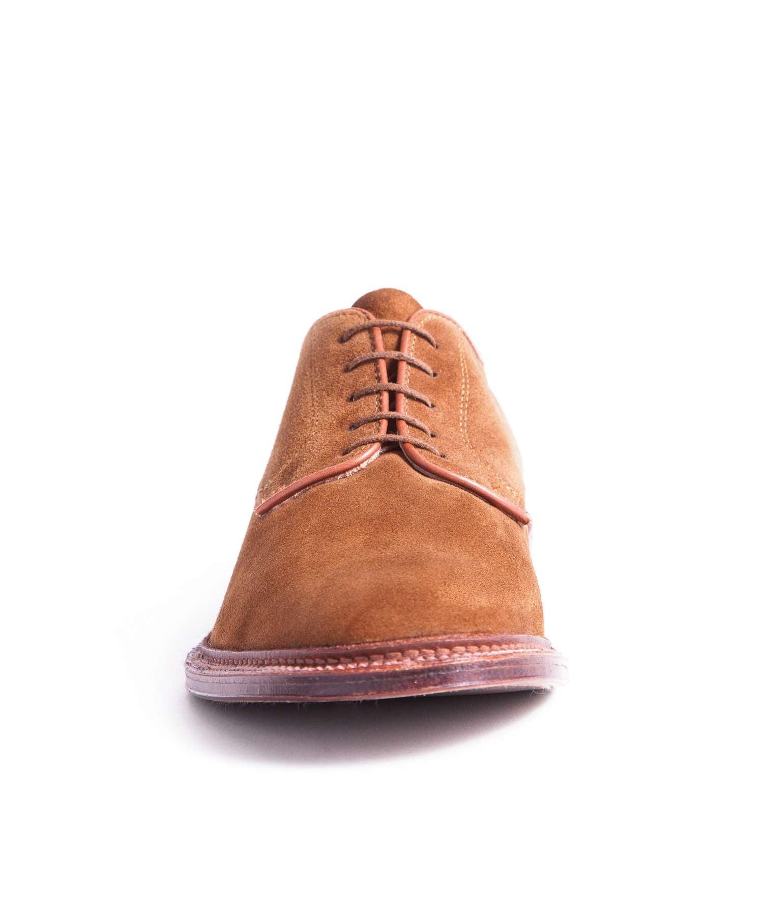 Alden Unlined Suede Plain Toe Blucher In Snuff Product Image