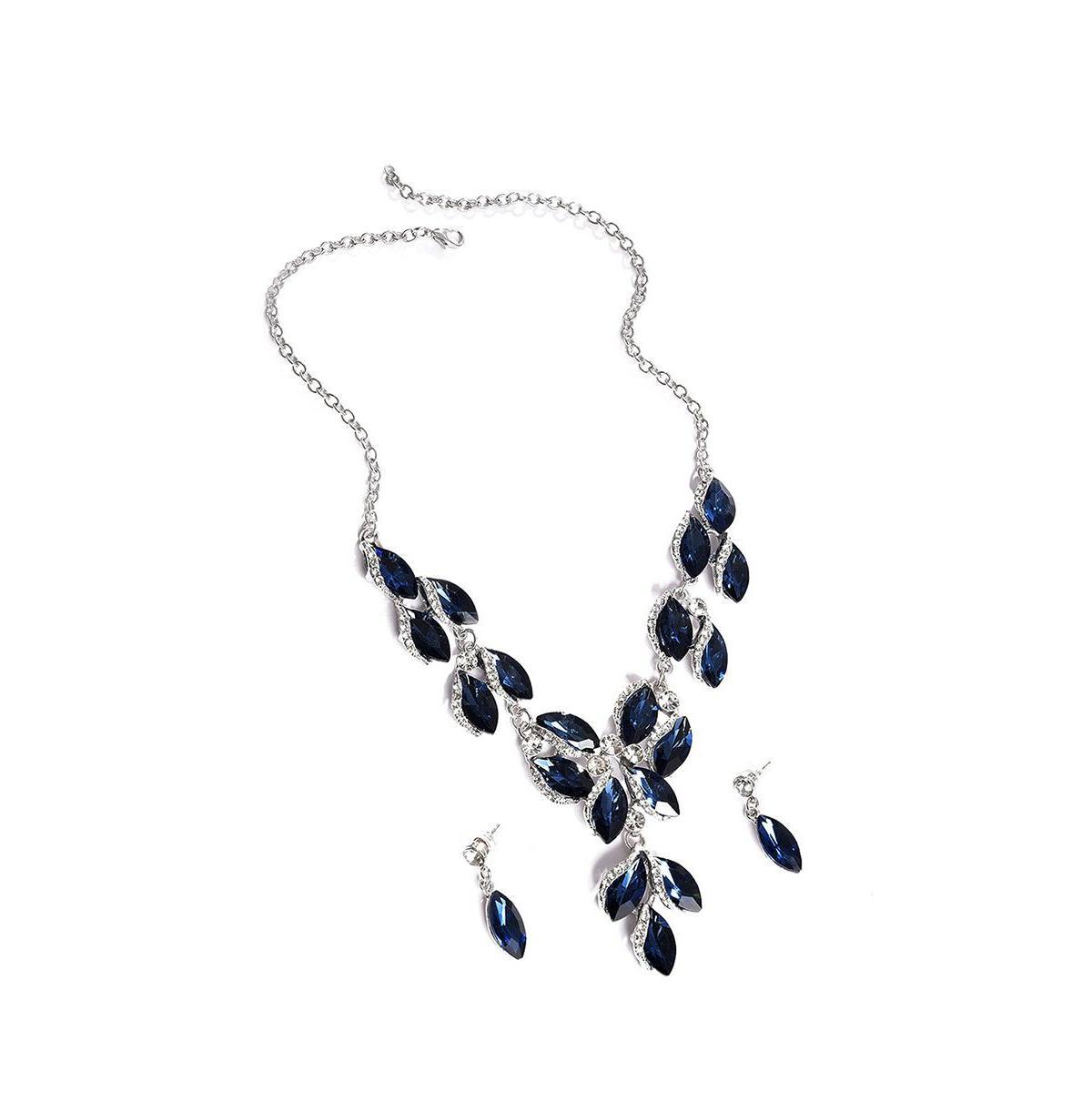 Sohi Womens Blue Stone Drop Jewelry Set Product Image