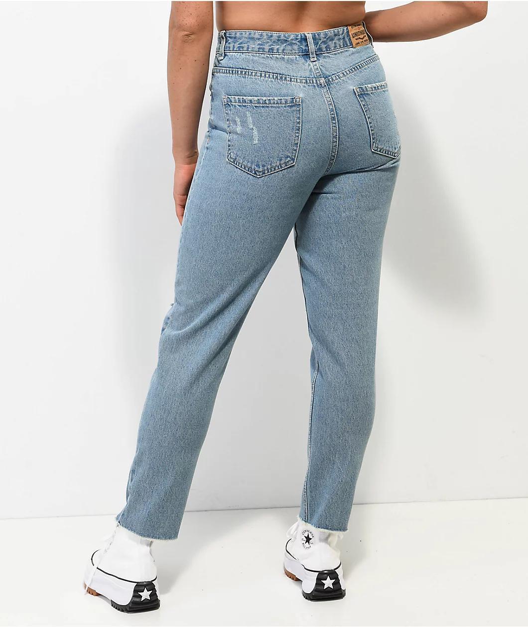 Unionbay Madonna Distressed Blue Mom Jeans Product Image