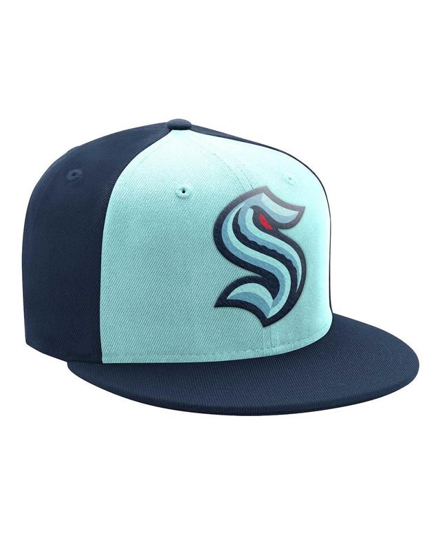 Mens Starter Light Blue Seattle Kraken Logo Two-Tone Snapback Hat - Light Blue Product Image