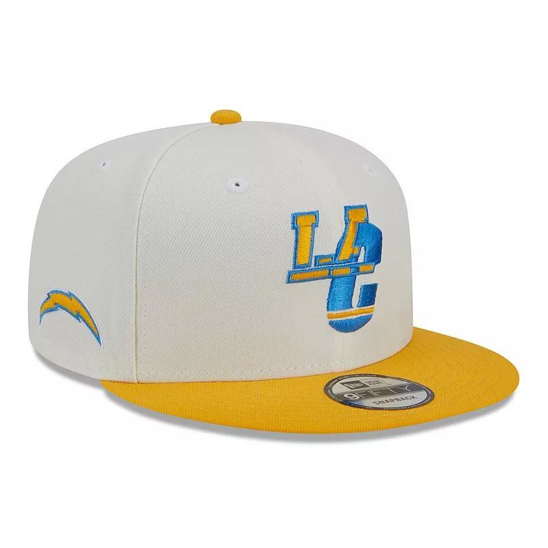 Mens New Era Cream Los Angeles Chargers City Originals 9FIFTY Snapback Hat - Cream Product Image