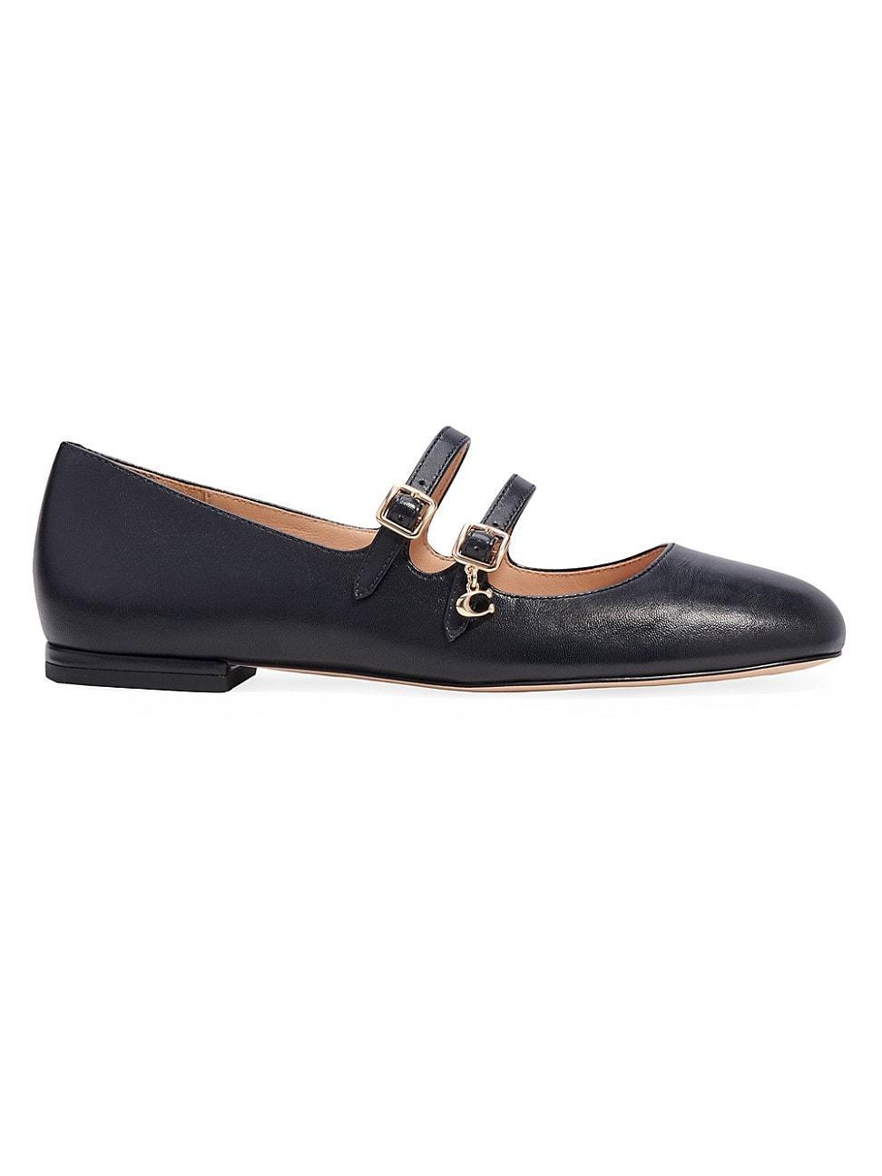 COACH Whitley Leather Mary Jane Women's Flat Shoes Product Image