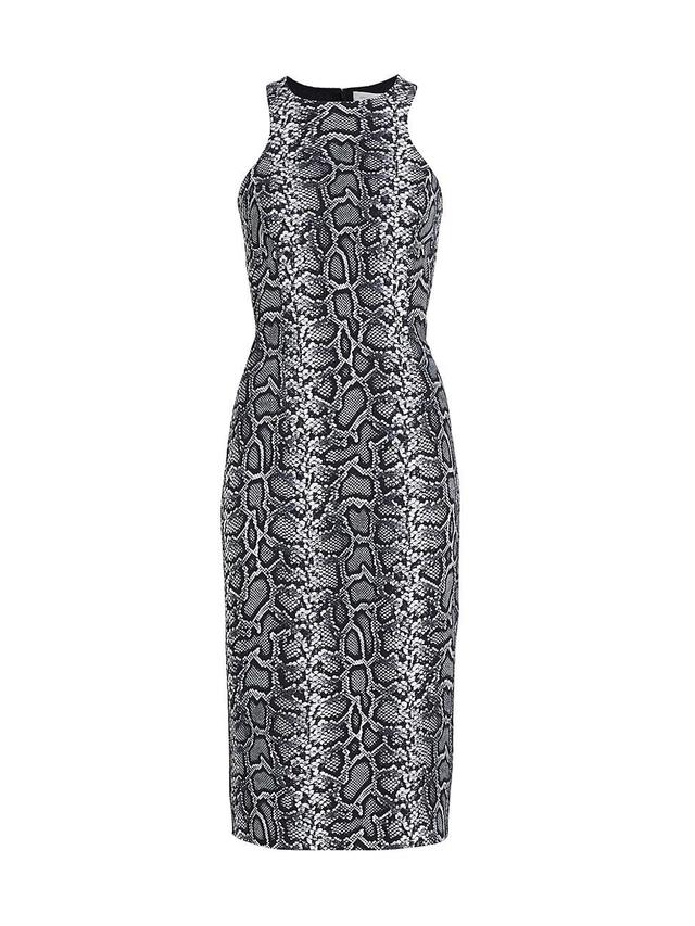 Womens Snakeskin Racerback Sheath Midi-Dress Product Image