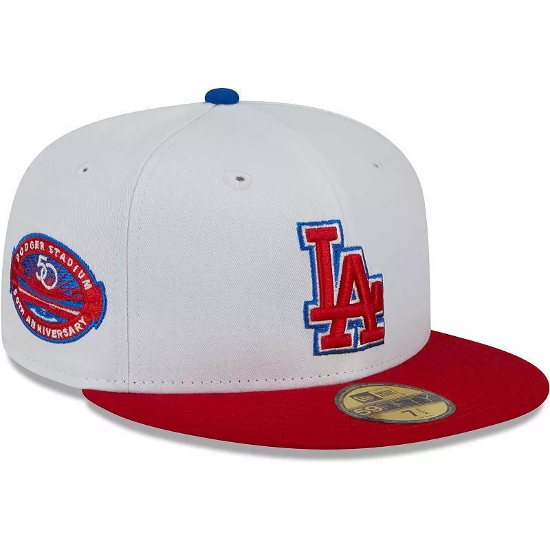 Mens New Era /Red Los Angeles Dodgers Undervisor 59FIFTY Fitted Hat Product Image