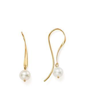 Saks Fifth Avenue Made in Italy Saks Fifth Avenue Women's 14K Yellow Gold & Freshwater Pearl Drop Earrings  - female - Size: one-size Product Image