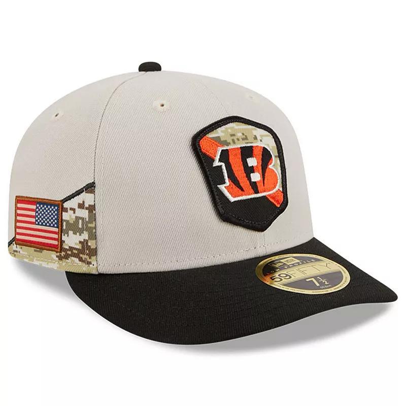 Mens New Era Stone/Black Cincinnati Bengals 2023 Salute To Service Low Profile 59FIFTY Fitted Hat Product Image