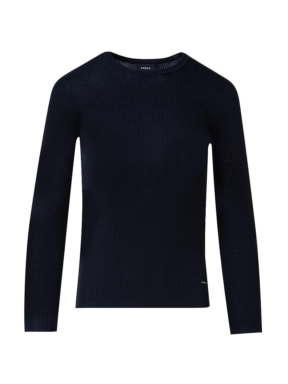 Silk Cotton Seamless Rib Fitted Sweater Product Image