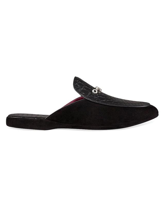 Mens Suede and Calfskin Leather Slippers Product Image