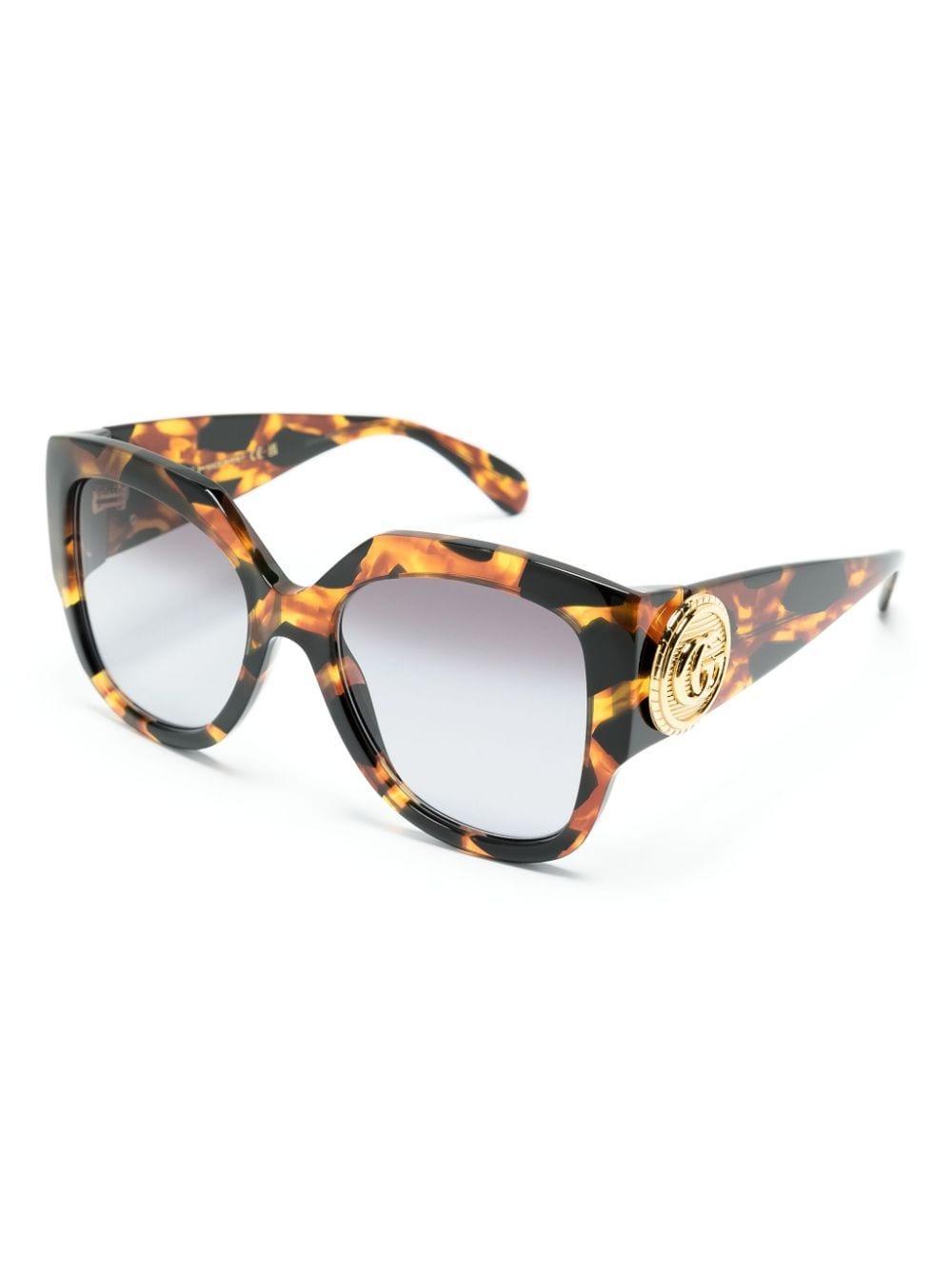 Tortoiseshell-effect Oversize-frame Sunglasses In Braun Product Image