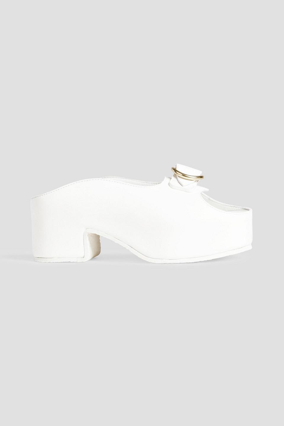 Buckled Platform Sandals In White product image