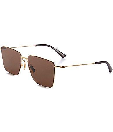 Bottega Veneta Mens BV1267 Thin Triangle 58mm Square Sunglasses Product Image