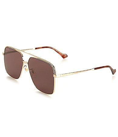 Gucci Mens Gg1099sa 61mm Navigator Sunglasses - Shiny Endura Gold/Brown Product Image