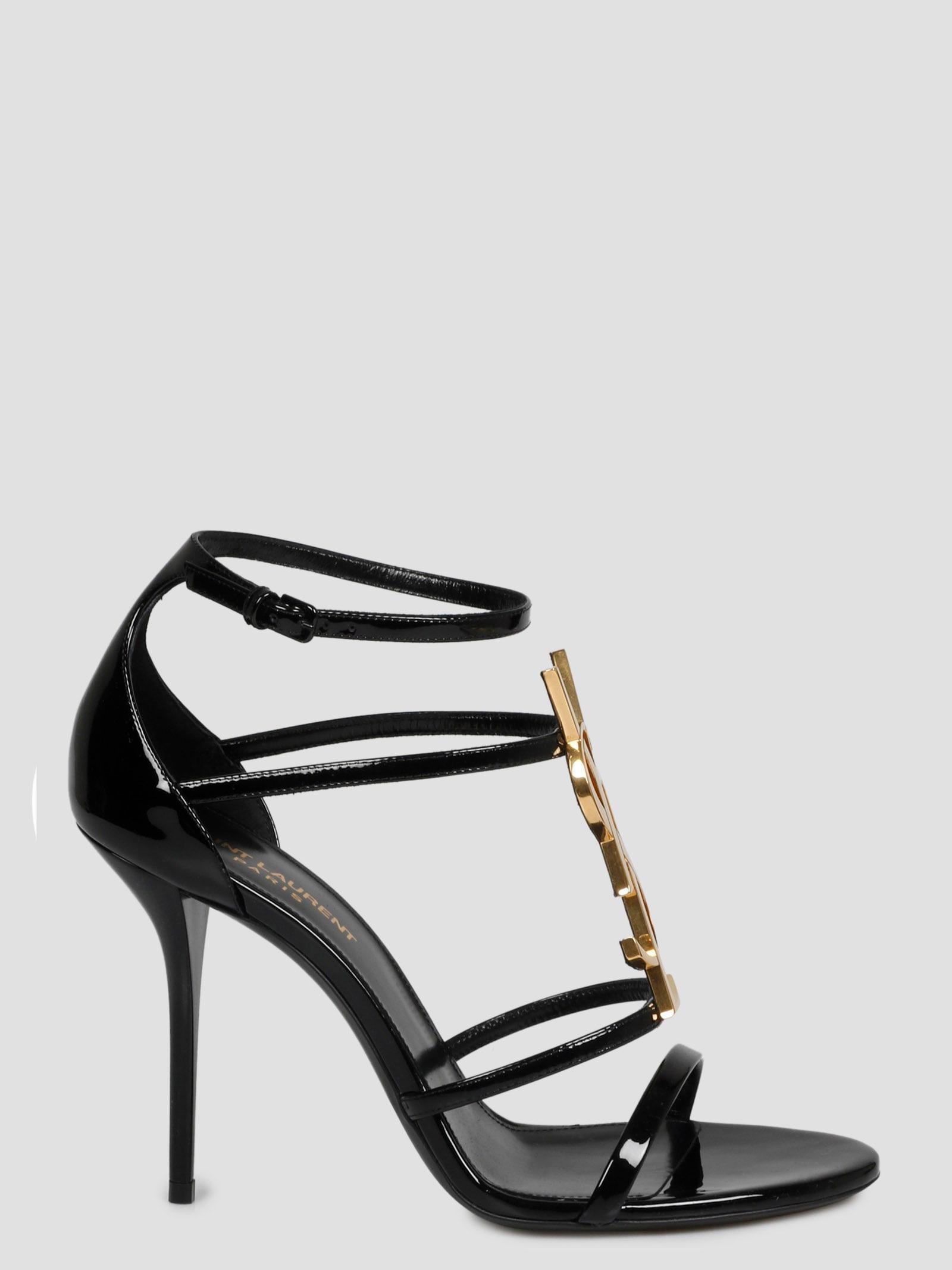 SAINT LAURENT Cassandra Open-toe Sandals In Black Product Image