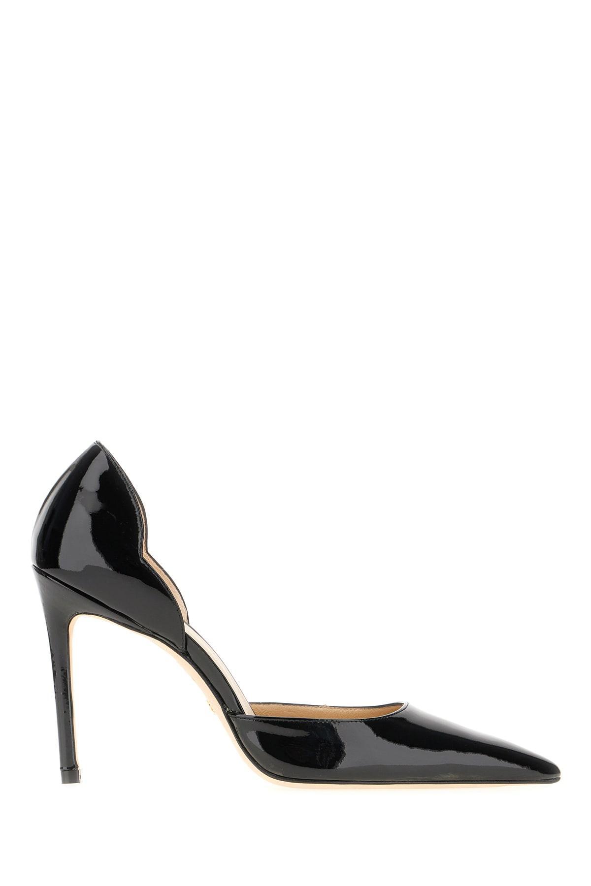 STUART WEITZMAN Scallop Pointed Toe Pumps In Black Product Image