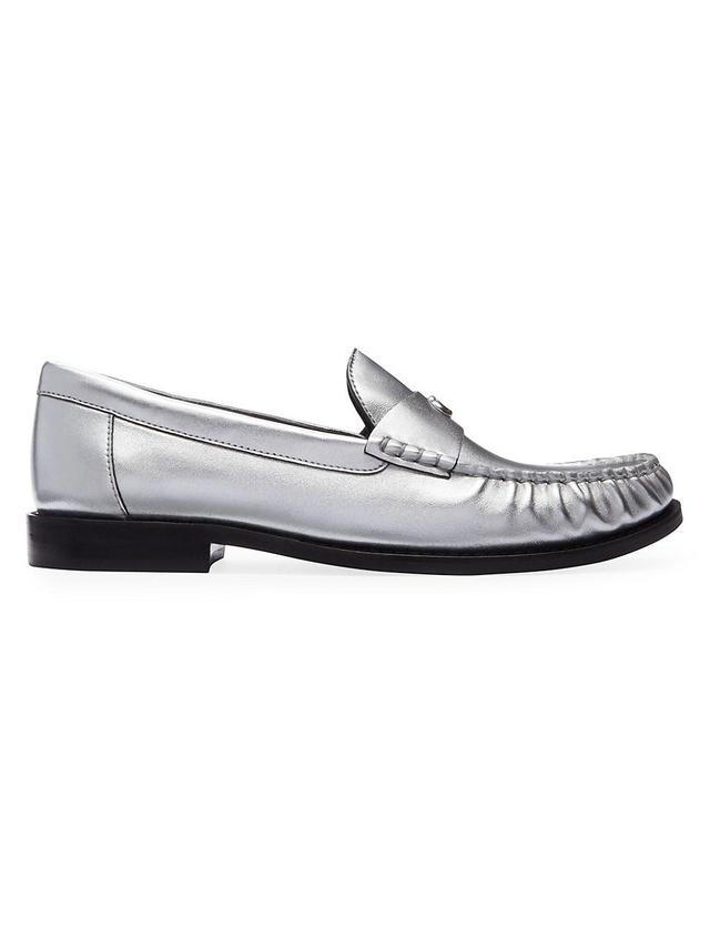 Womens Jolene Metallic Leather Loafers Product Image