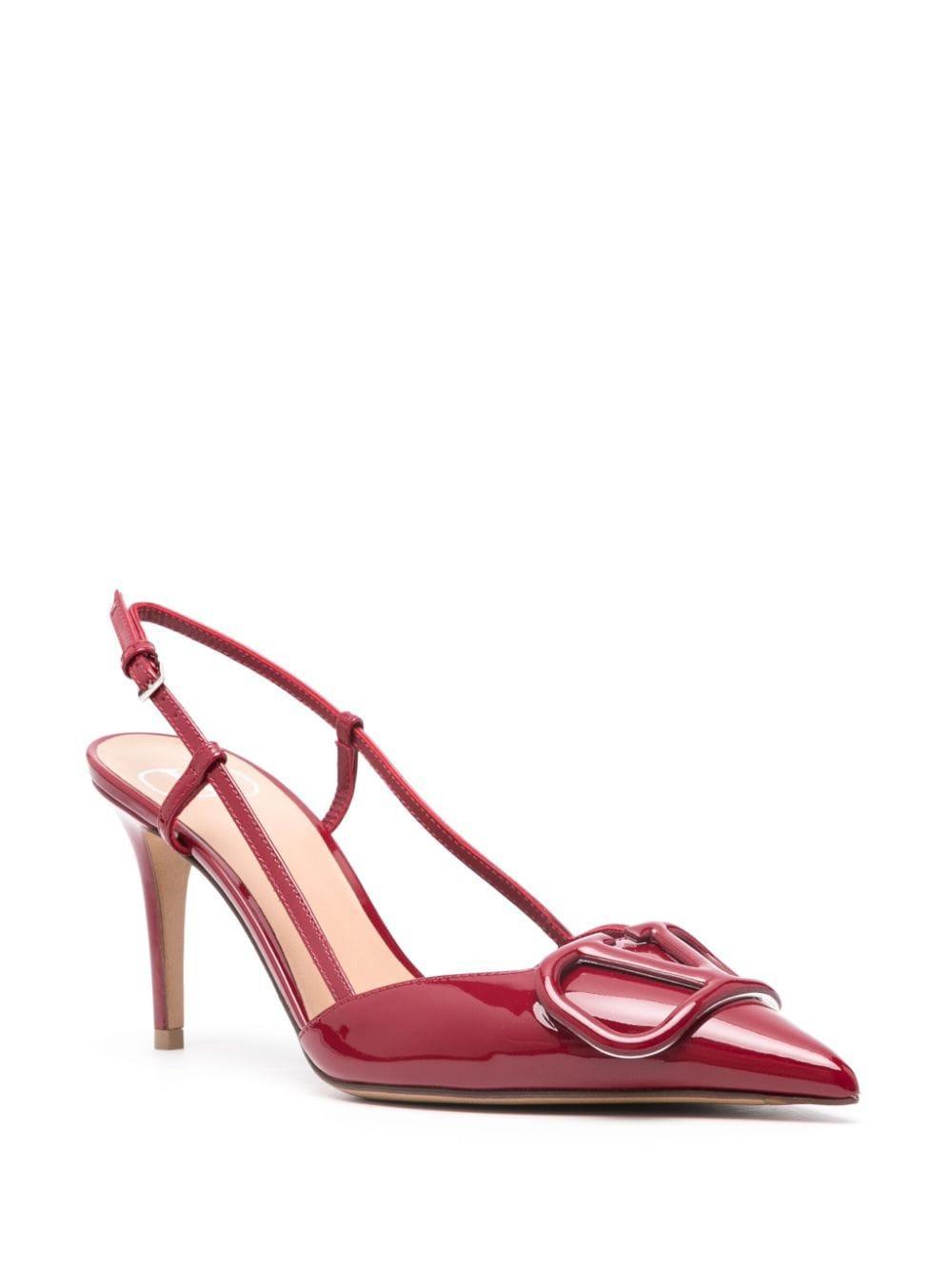 VALENTINO GARAVANI Valentino Vlogo Signature Pointed Toe Slingback Pumps In Rot Product Image