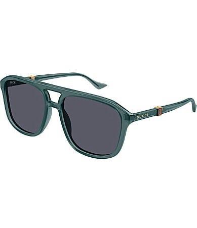 Gucci Mens Running Web 57mm Aviator Sunglasses Product Image