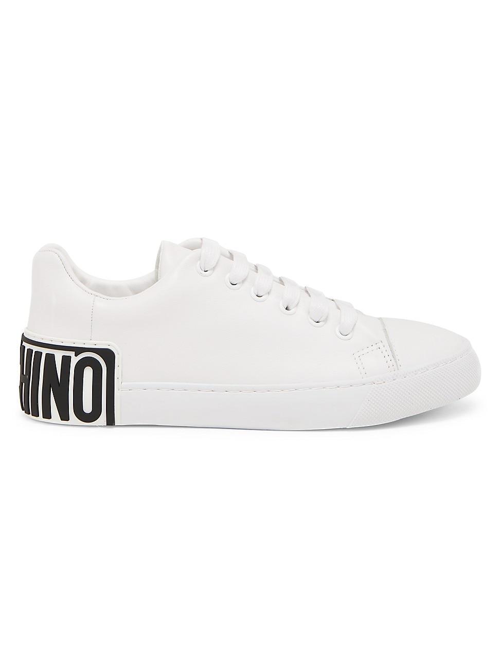 Mens Leather Logo Low-Top Sneakers Product Image