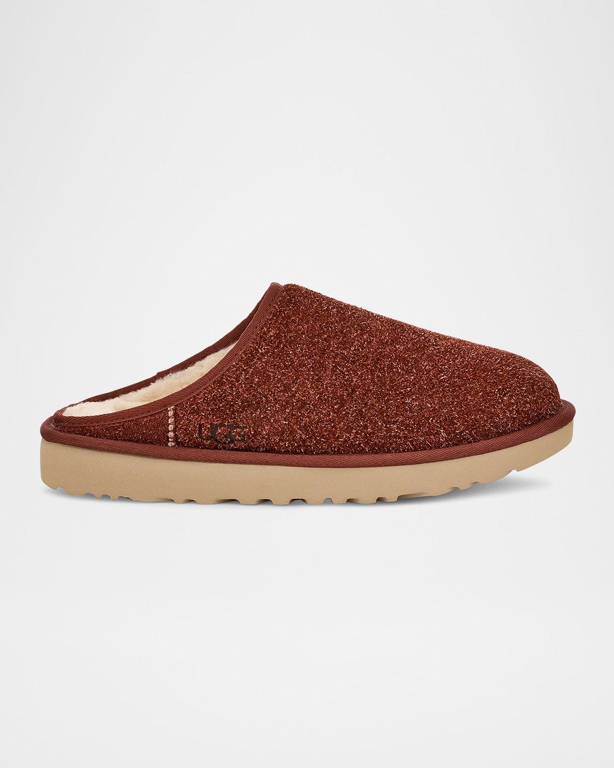 Mens Classic Slip-On Shaggy Suede Slippers Product Image