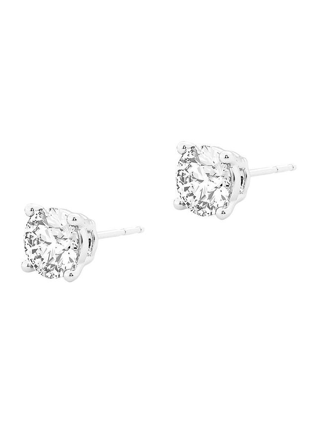 Womens 14K White Gold & 0.5 TCW Diamond Round Stud Earrings Product Image