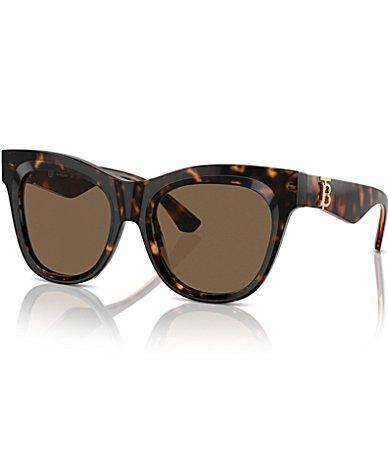 Burberry Womens BE4418 54mm Dark Havana Square Sunglasses Product Image