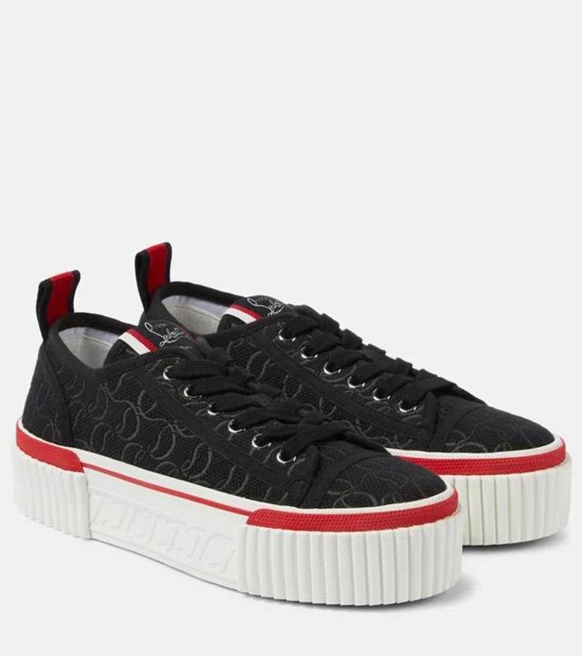 CHRISTIAN LOUBOUTIN Super Pedro Cl Platform Sneakers In Black Product Image