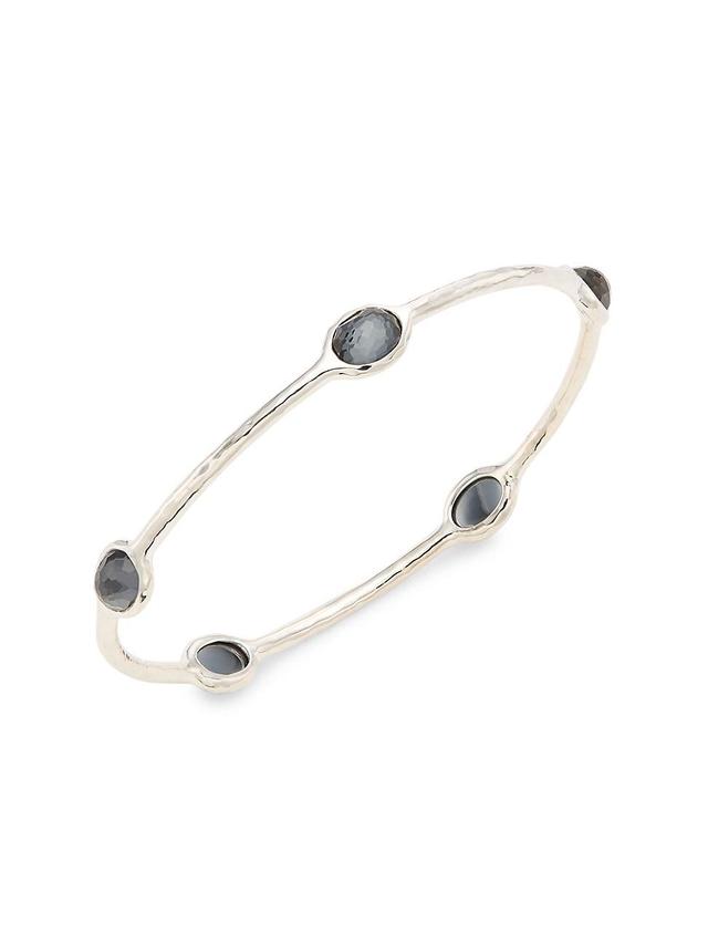 Rock Candy 5-Stone Bangle Bracelet in Hematite Doublet Product Image