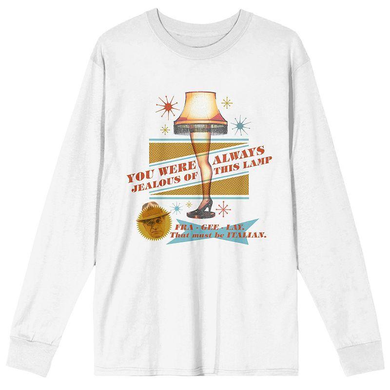 Mens A Christmas Story Leg Lamp Long Sleeve Tee White Product Image