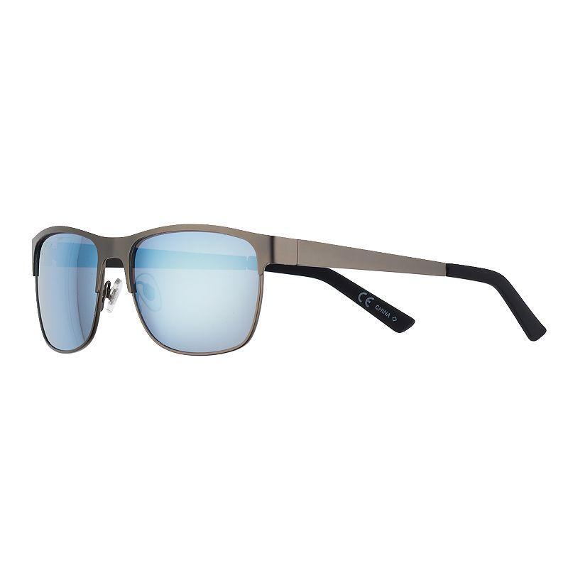 Mens Dockers Rubberized Mirror Sunglasses, Grey Product Image