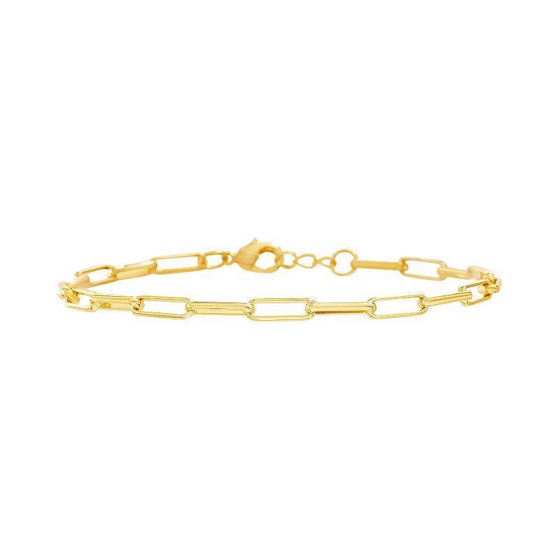 Paige Harper 14k Gold Over Recycled Brass Paperclip Link Chain Bracelet, Womens Gold Tone Product Image