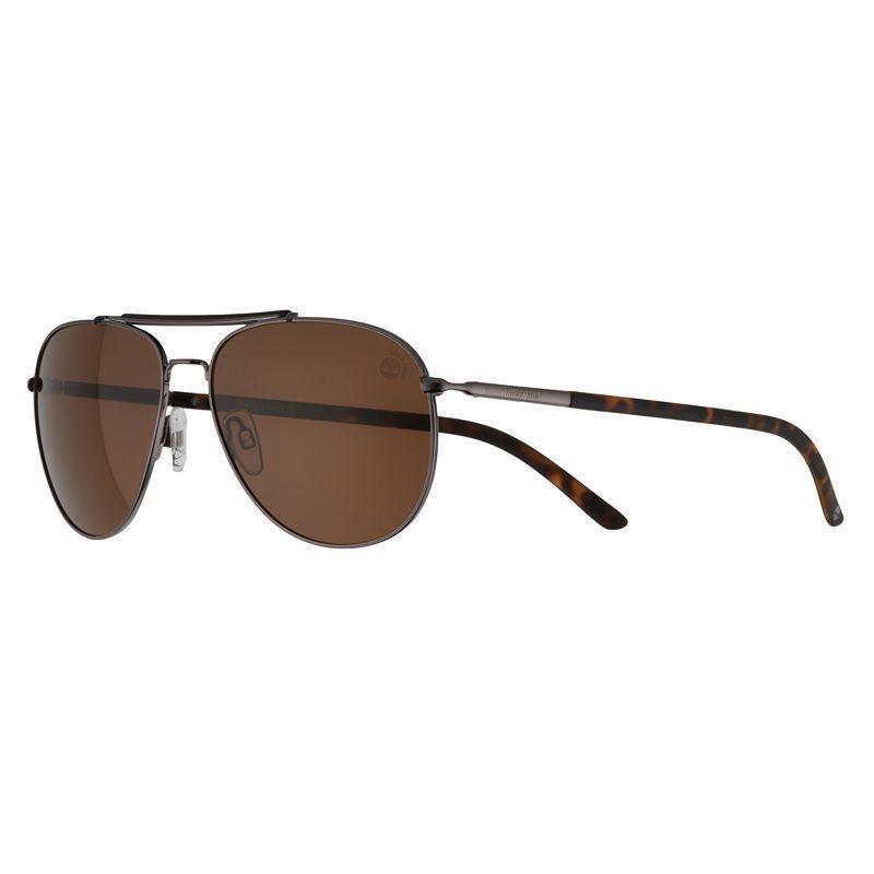 Mens Timberland 59mm Aviator Sunglasses, Gold Product Image