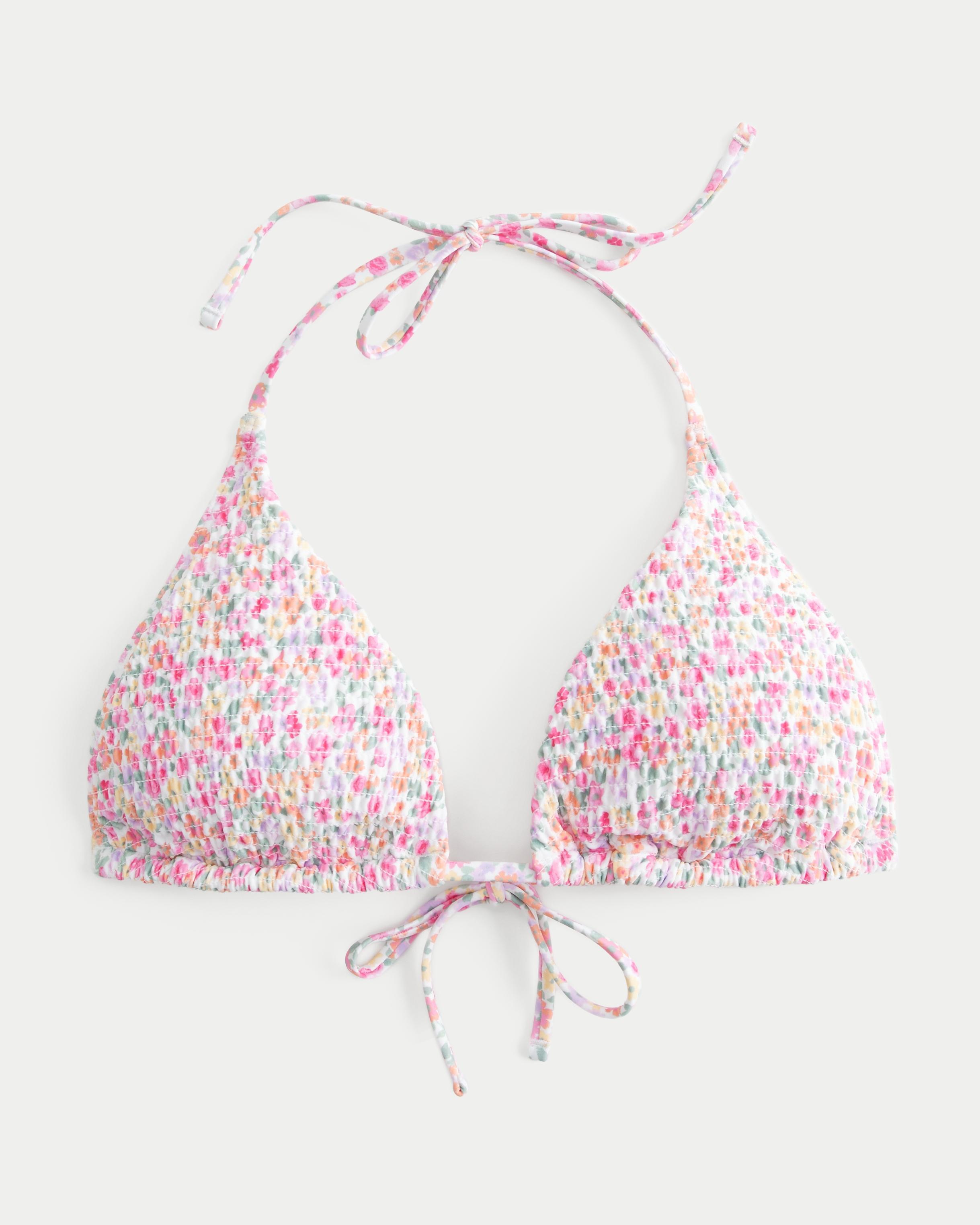 Smocked Mult-Way Triangle Bikini Top Product Image