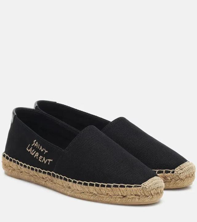 Embroidered Canvas Espadrilles In Black Product Image